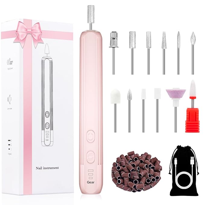 Electric Nail Drill, Professional Manicure Pedicure Kit, Cordless Electric Nail by Hoxida
