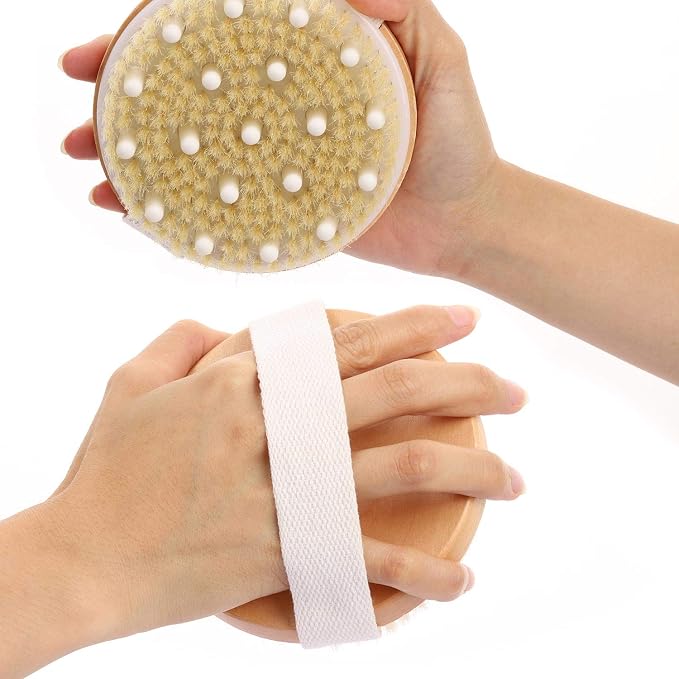 2-Pack Dry Brushing Body Brush for Lymphatic Drainage, Round Dry Exfoliating - Image 6