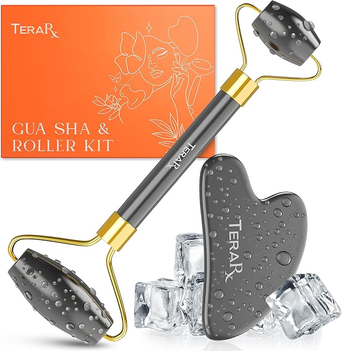 TeraRX® Terahertz Gua Sha & Facial Roller Set – 100% Authentic Terahertz Stone by TeraRX