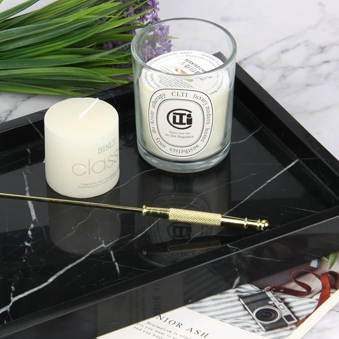 Marble Bathroom Vanity Tray, Natural Luxury Vanity Home Kitchen Bathroom Table - Image 7