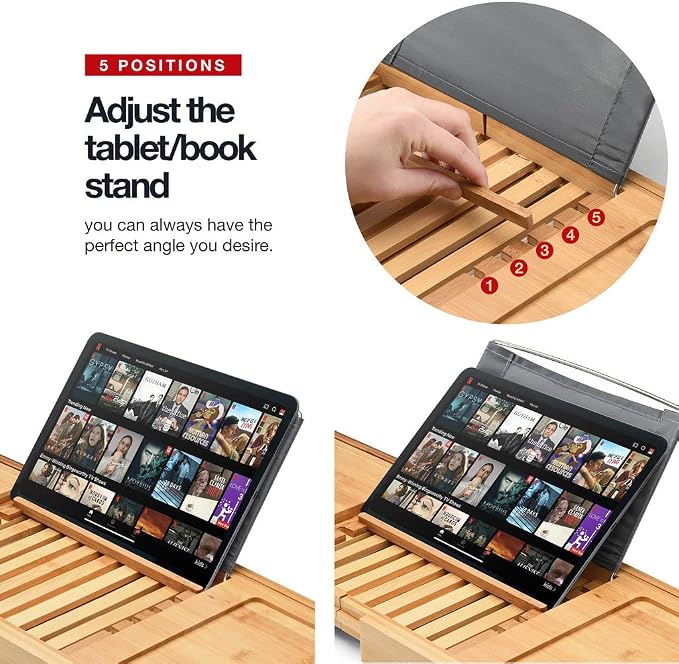 Luxury Foldable Bathtub Tray Caddy - Image 3