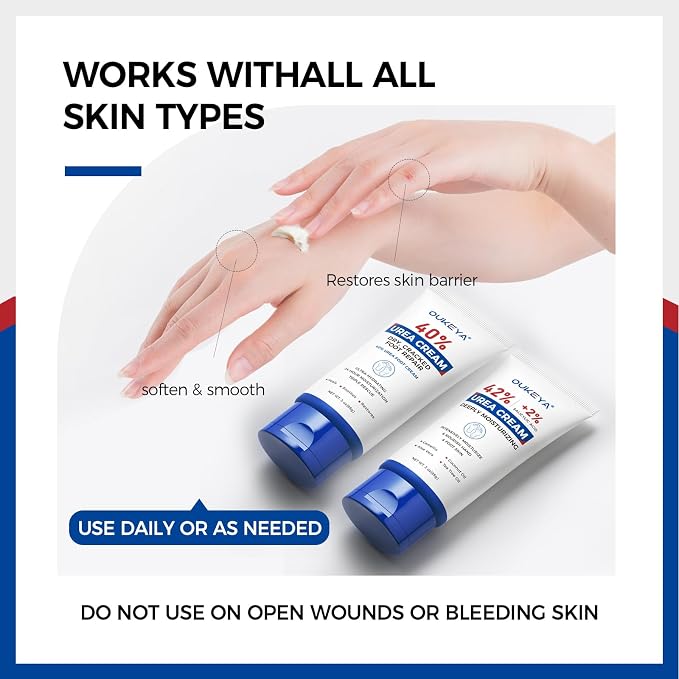 OUKEYA Urea Cream 40 Percent Tube 3 Oz, Foot & Hand Cream - Image 8