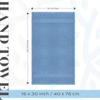 White Classic Luxury Light Blue Hand Towels - Image 4