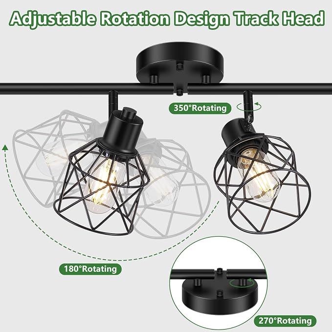 Baocuz 4-Lights Semi Flush Mount Ceiling Light, Adjustable Multi-Directional - Image 7