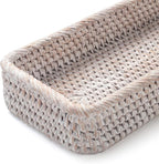 Rattan Bathroom Vanity Trays Toilet Tank Baskets Long Narrow Hand Towel Storage - Image 5