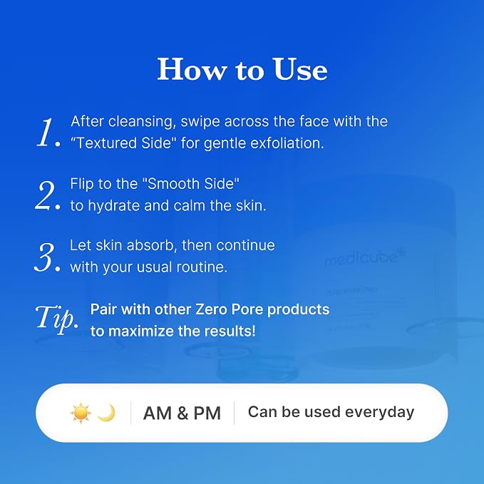 medicube Toner Pads Zero Pore Pad 2.0 | Dual-Textured Facial Pad - Image 7