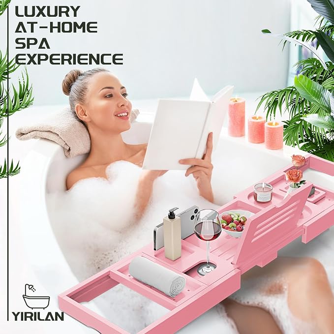 Premium Bathtub Tray Caddy, Expandable Bath Tray, Unique House Warming Gifts - Image 4