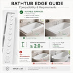 Bathtub Splash Guard for Tub Kids, Silicone Bath Toy Holder & Tub Side Tray - Image 2