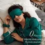 Silk Satin Sleeping Eye Mask, Dark Green Sleep Eye Mask Night Blindfold - Image 2