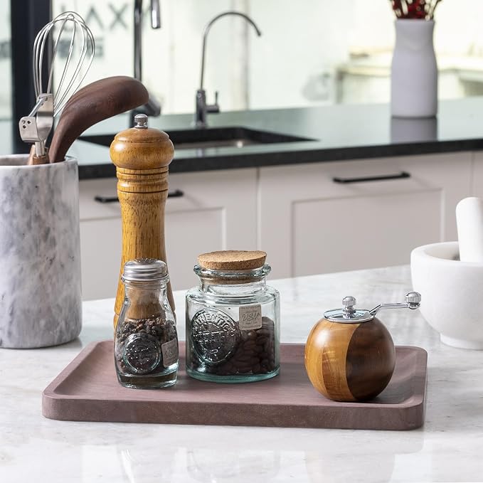 Karibiber Marble Vanity Tray, 11.8in Sandstone Bathroom Kitchen Tray - Image 8