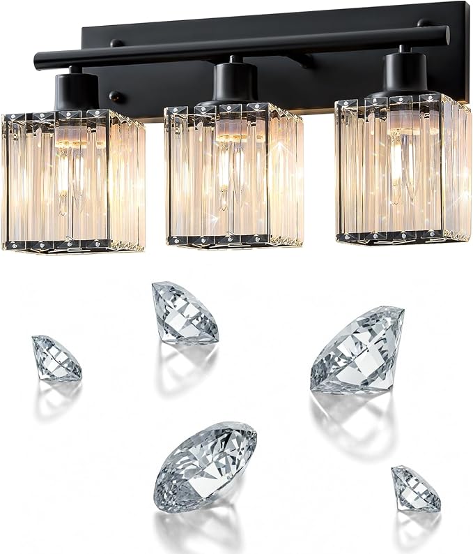 Bathroom Light, 3-Light Modern Crystal Vanity Light, Bathroom Lighting Fixtures - Image 5