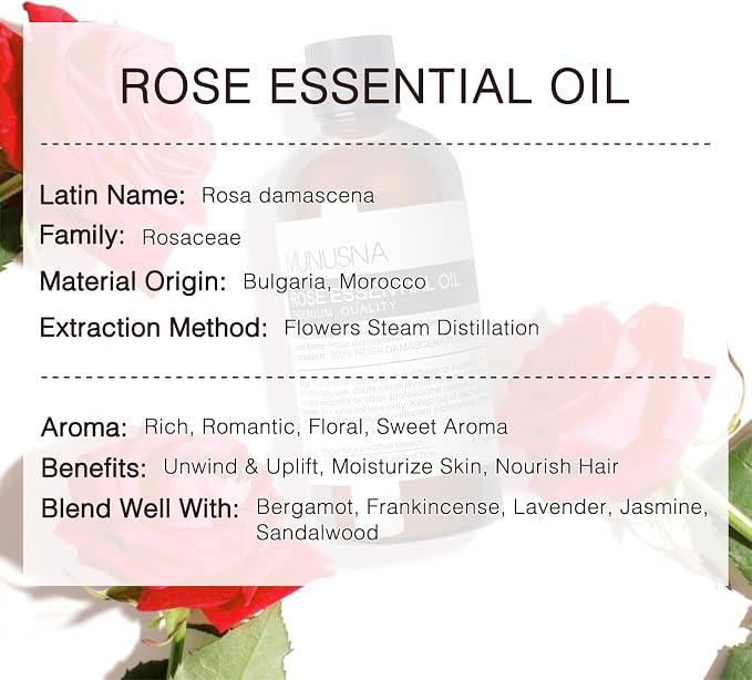 Rose Essential Oil 100ML, 100% Pure Natural Rose Oil - Image 3