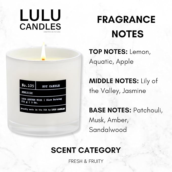 Lulu Candles | Poolside | Luxury Scented Soy Jar Candle | Hand Poured in The - Image 2