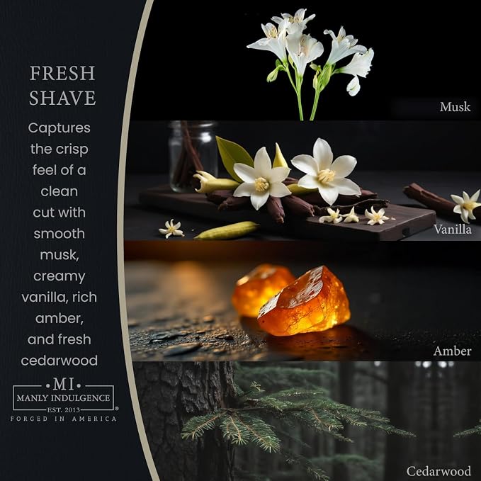 Manly Indulgence Fresh Shave Scented Wax Melts, Wax Melt Warmer Cubes, Long - Image 2