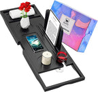Premium Bathtub Caddy Tray Black by Banlilu
