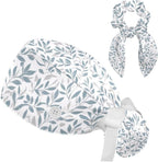 Scrub Cap with Hair Scrunchy, Ponytail Holder Surgical Cap by FVQL