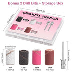 190 Pcs Sanding Bands for Nail Drill, 80/120/180/240 Grits Nail Sanding Bands - Image 3
