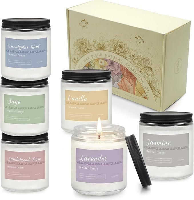 6 Pack Scented Candles Gift Set, Long Lasting Aromatherapy Candles - Image 9