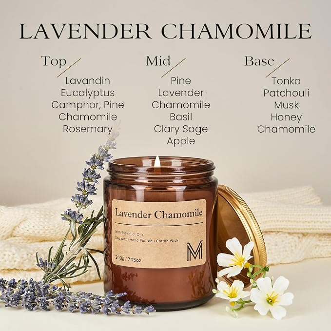 M&SENSE Lavender Chamomile Scented Christmas Candle Gift, Aromatherapy Candle - Image 2