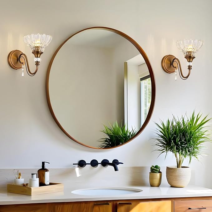 1 Piece Vintage Wall Sconce, 1-Light Matte Antique Brass Finish Wall Sconce - Image 8