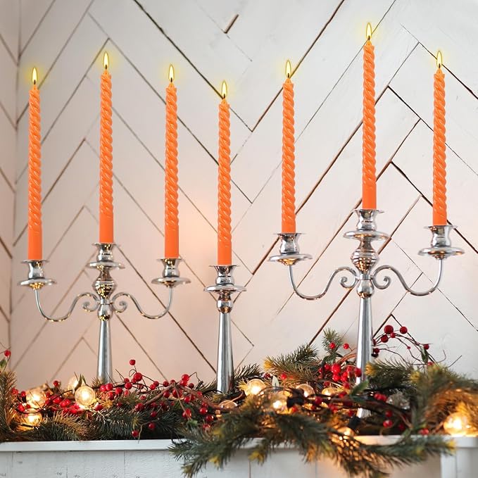WPONSZU 12 Pack 10 Inch Spiral Taper Candle Set, Unscented Dripless Candlesticks - Image 3