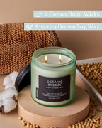 M&SENSE Candle Oceanic Breeze Scented, 11.6oz 70 Hour Long Lasting 2 Wick - Image 3