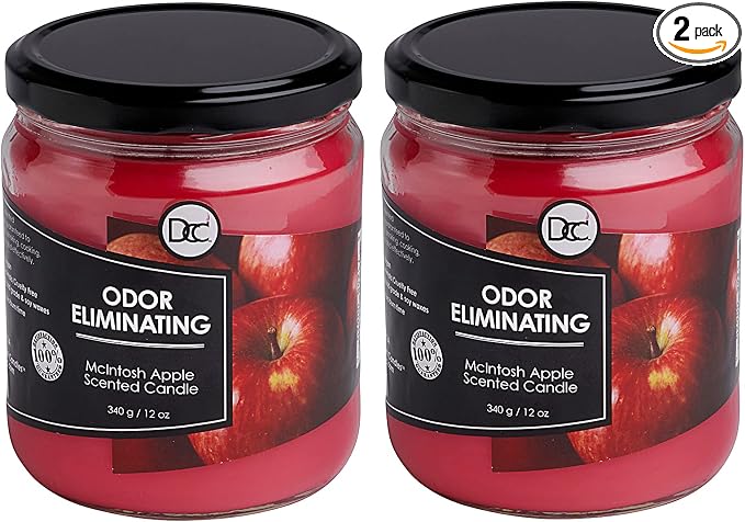 McIntosh Apple 2 Pack Odor Eliminating Highly Fragranced Candle by DiannesCustomCandles