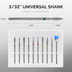 MelodySusie 10pcs Nail Drill Bits Set, 3/32 Inch Diamond Cuticle Nail Bits Kit - Image 6
