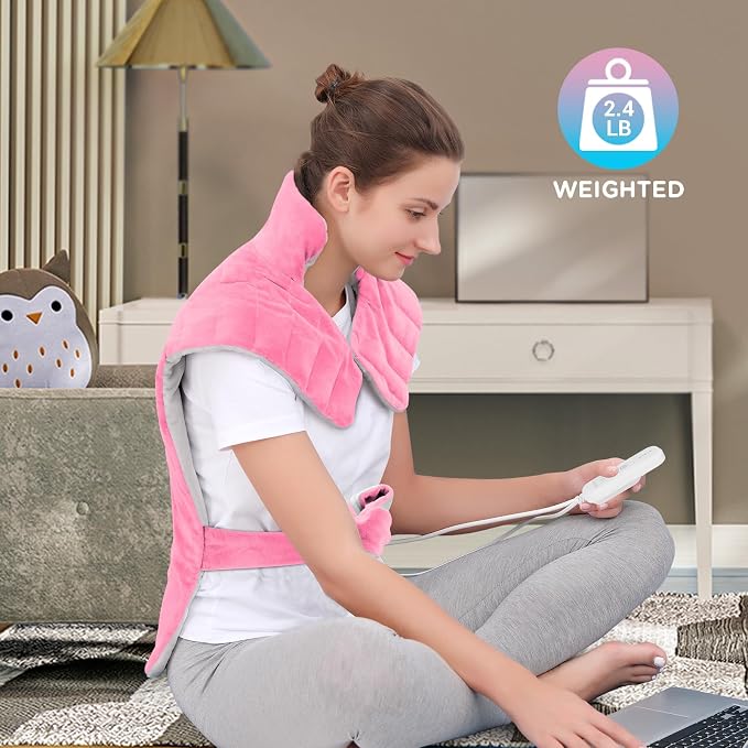 Comfytemp Heating Pad for Back, Neck Shoulder Weighted Design for Snug Fit - Image 2