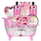 Body & Earth Gift Baskets for Women Bath and Body Set for Her, Cherry Blossom & by BODYEARTH