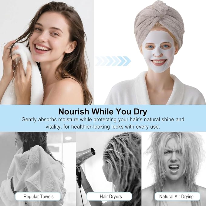 Microfiber Hair Drying Towel Wrap - Image 6