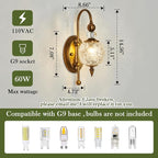Piepooye Vintage Gold Wall Sconce - Image 2