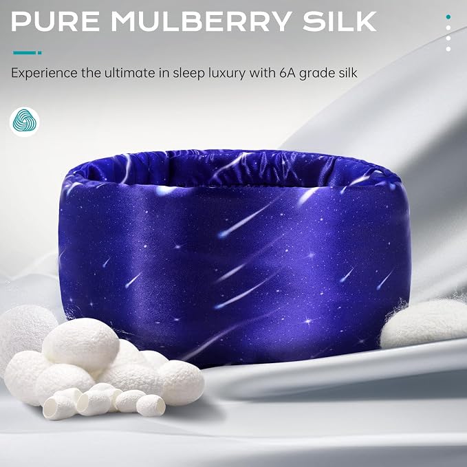 MUSICOZY Silk Sleep Mask for Women Men, Ultra-Soft Mulberry Silk Eye Mask - Image 8