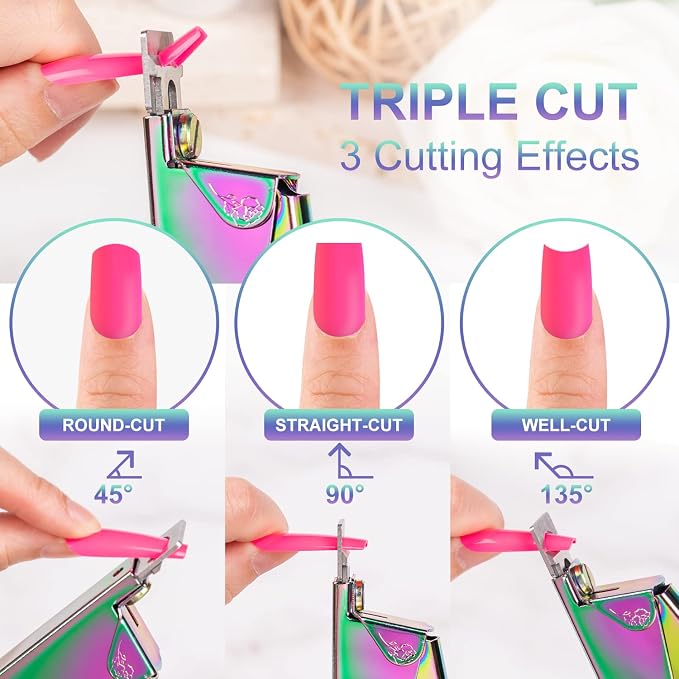 Nail Clippers for Acrylic Nails, Chameleon Premium Metal Acrylic Nail Clippers - Image 2