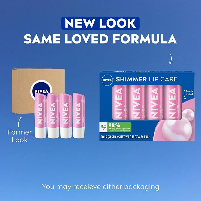 NIVEA Shimmer Lip Care, Shimmery Lip Balm Pack - Image 2