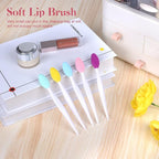 5 Pcs Lip Scrub Brush, Lip Scrubber Exfoliator, Double-Sided Silicone Lip Brush - Image 3