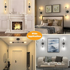 FadimiKoo 2-Light Black Bathroom Light Fixtures, Modern Wall Sconces Lighting - Image 7