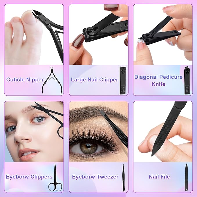 ANRUI Manicure Kit Nail Clippers Set Pedicure Kit, 12 Pieces Professional - Image 4