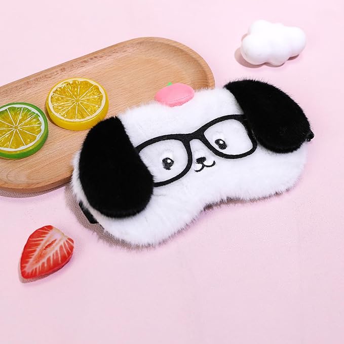 PERFECTSIGHT Sleep Eye Masks, Cute Plush Sleep Eye Cover Lightweight Adjustable - Image 4