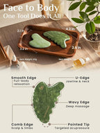 Rena Chris Body Gua Sha Tools, Natural Xiuyan Jade Guasha Tool, Manual Massage - Image 2