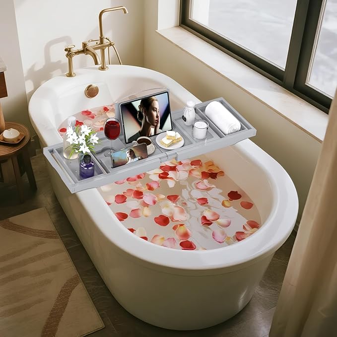 Bathtub Tray Caddy, Expandable Bath Trays - Image 3