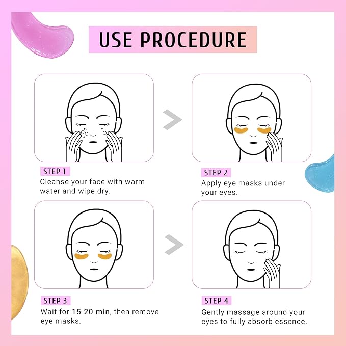 PEAUAMIE Under Eye Patches Gold and Hyaluronic Acid - Image 5