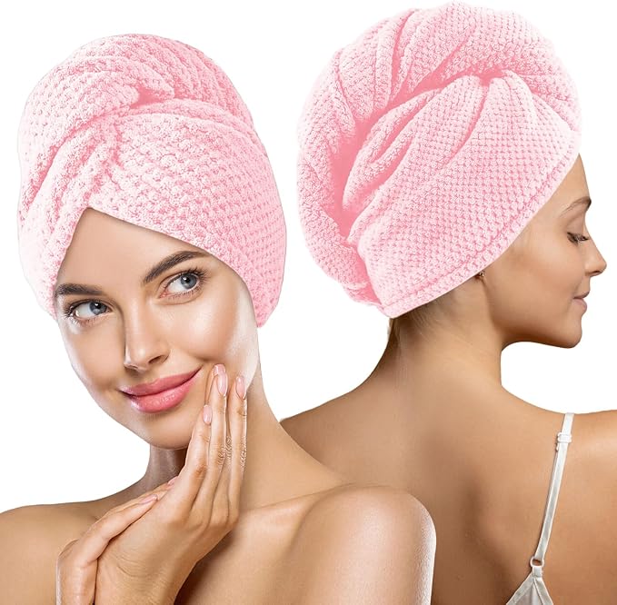 MaopaoBeauty Microfiber Hair Towel, 2 Packs Hair Turbans by BESTCHOICEFORYOU%EF%BC%81