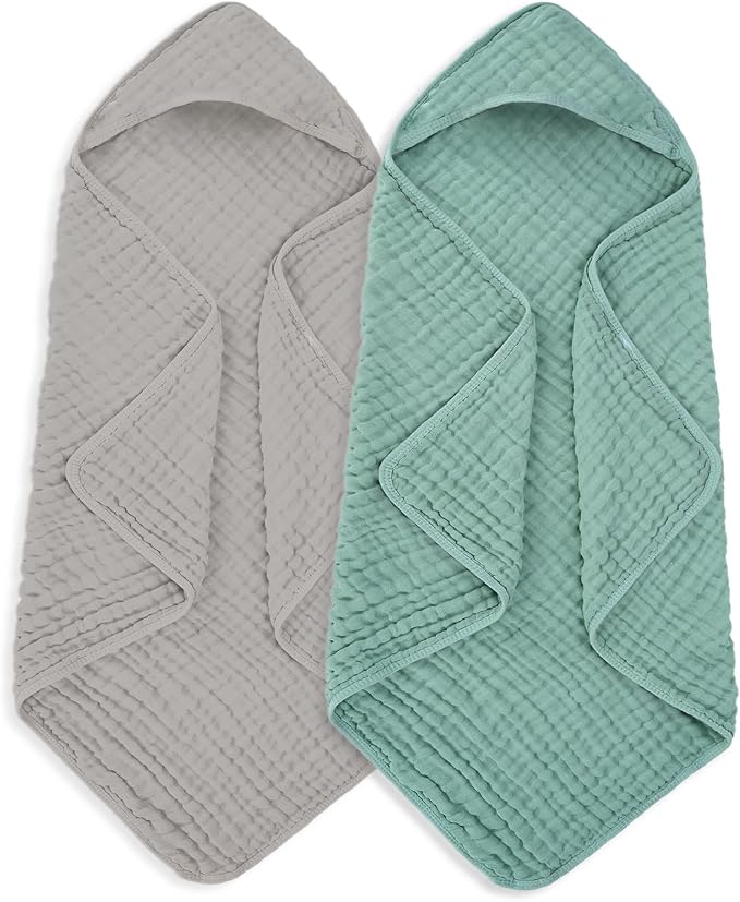 MIGIOL Muslin Hooded Baby Towels 100% Cotton ，Super Soft Muslin Baby Bath Towel by Unknown