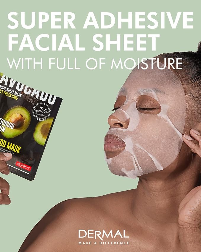 DERMAL Super Food Face Masks Skincare- 12 Pack Facial Sheet Mask - Image 6