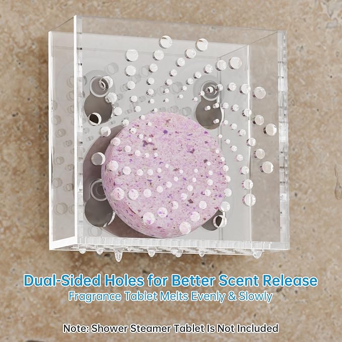 NiHome Acrylic Shower Steamer Tray Clear, Shower Steamer Holder - Image 3