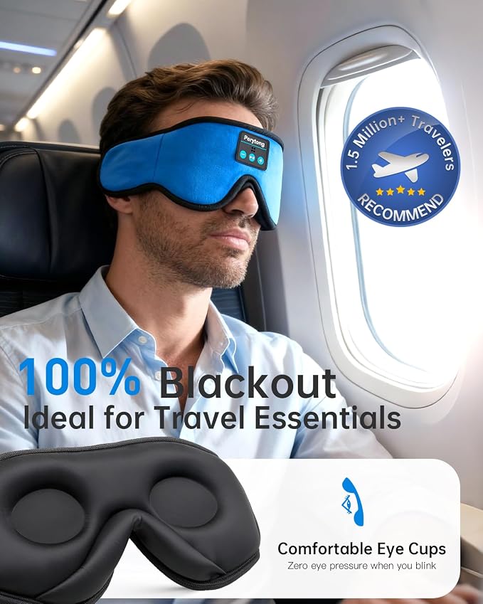 Sleep Mask with Bluetooth 5.4 Headphones, Wireless Music Sleep Eye Mask - Image 3