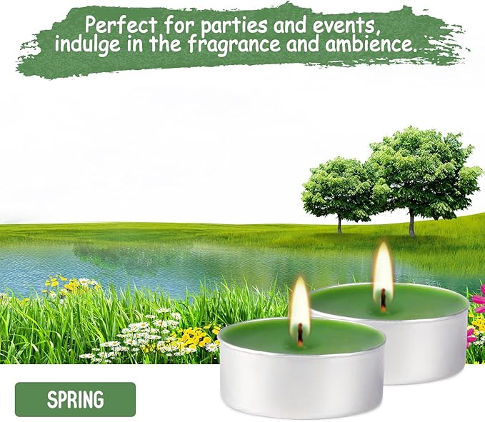 100 Pack Scented Tealight Candles 4 Hours, Spring Aromatherapy Candles - Image 4