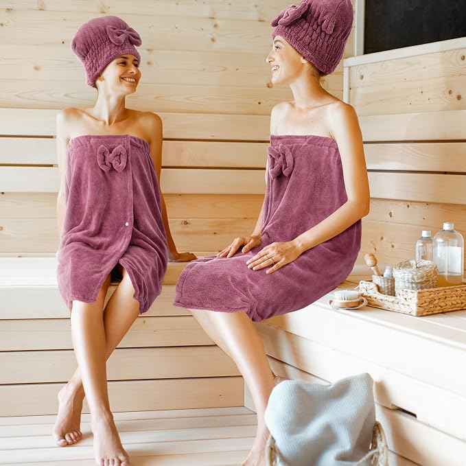 Xtinmee 2 Sets Normal Size Womens Wrap Towel - Image 5