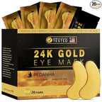 REDANHA 20 Pairs 24K Gold Under Eye Patches Face Masks Dark Circles Puffy Eye by REDANHA